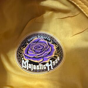 Boston Scally Co. Gold Hat with Purple Accent & Pin